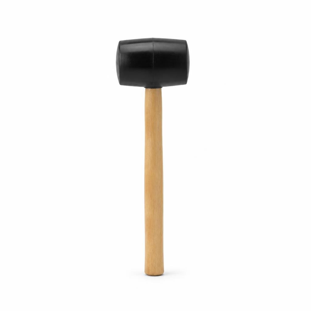 M-8OZ RUBBER MALLET WOODEN HANDLE