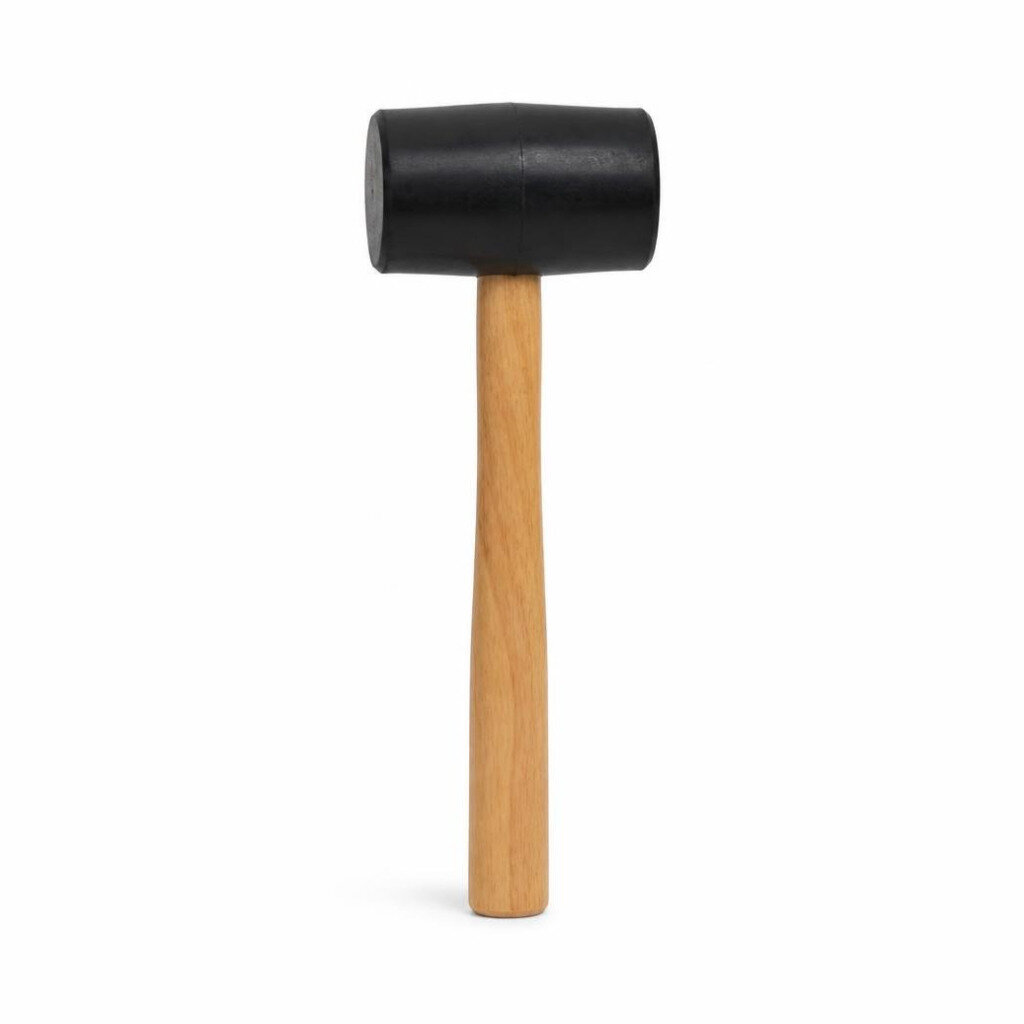 M-12OZ RUBBER MALLET WOODEN HANDLE