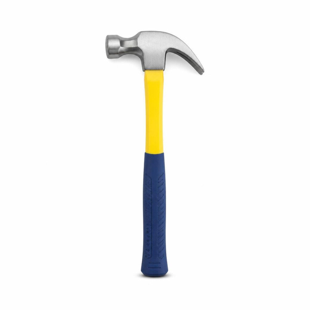 M-NAVATO #8006 YELLOW & BLUE FIBREGLASS HANDLE CLAW HAMMER