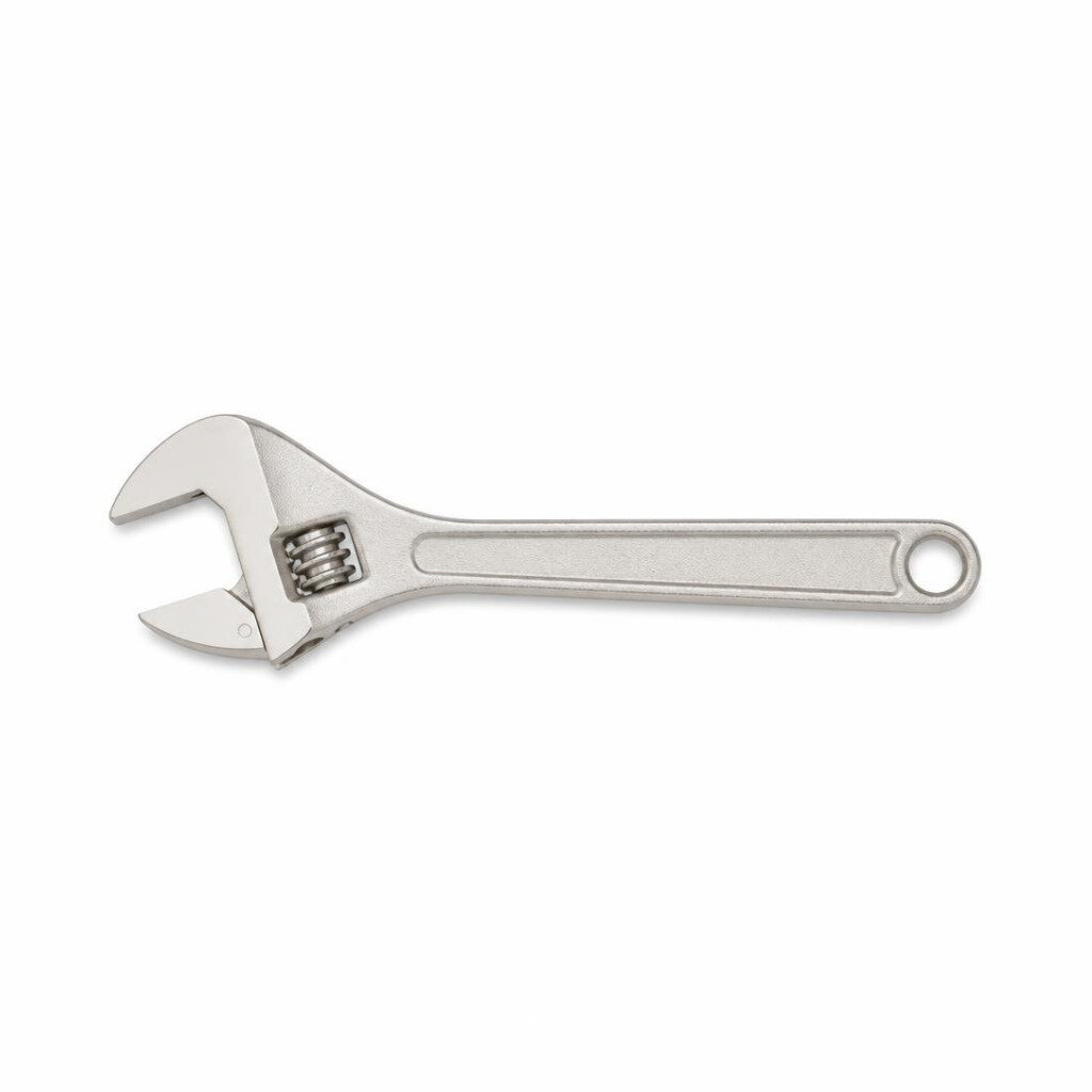 ROBINSON 8" H/DUTY ADJ. WRENCH-NICKEL PLATING
