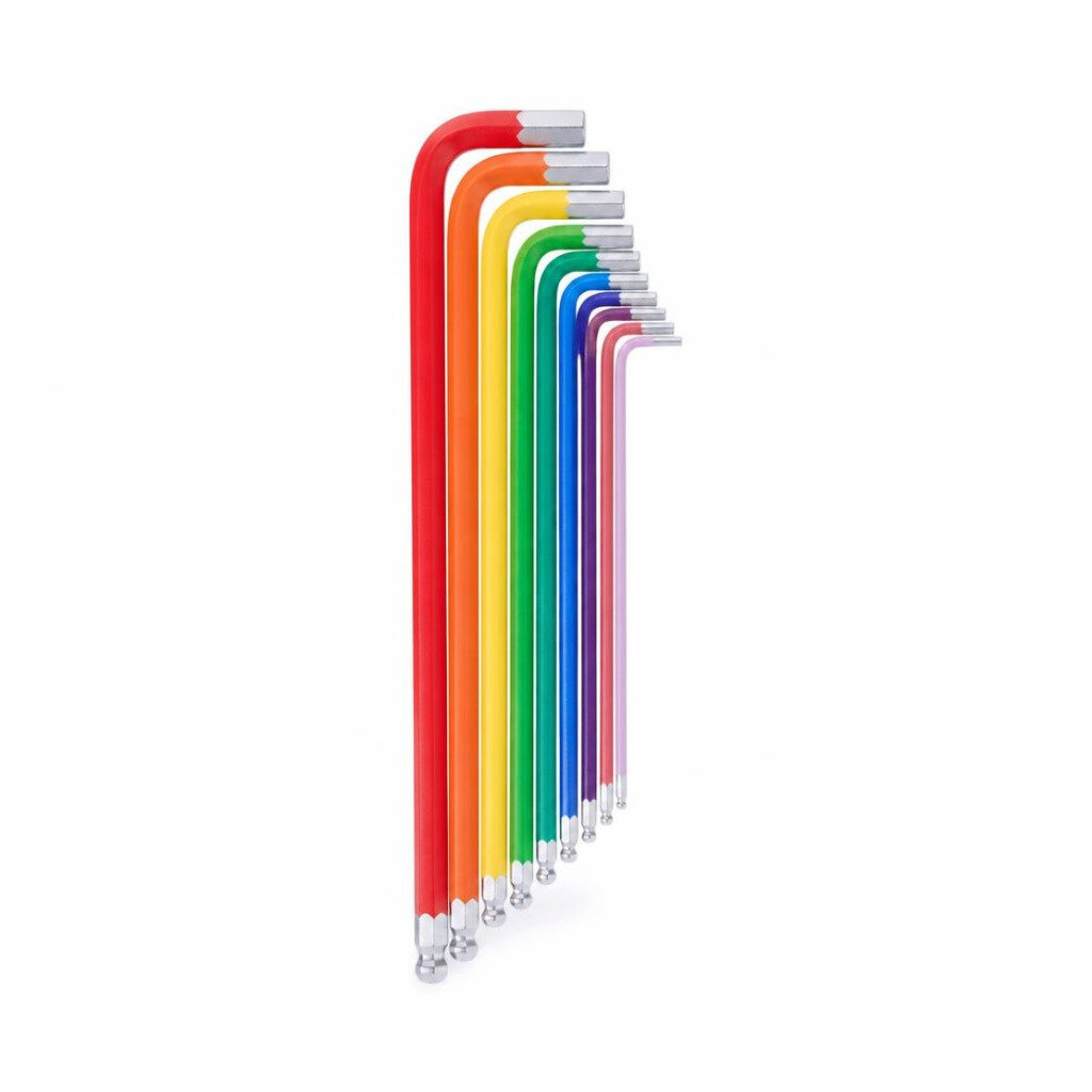 NIETZ 9PCS RAINBOW EXTRA LONG BALL POINT HEX WRENCH SET - 532-95-003