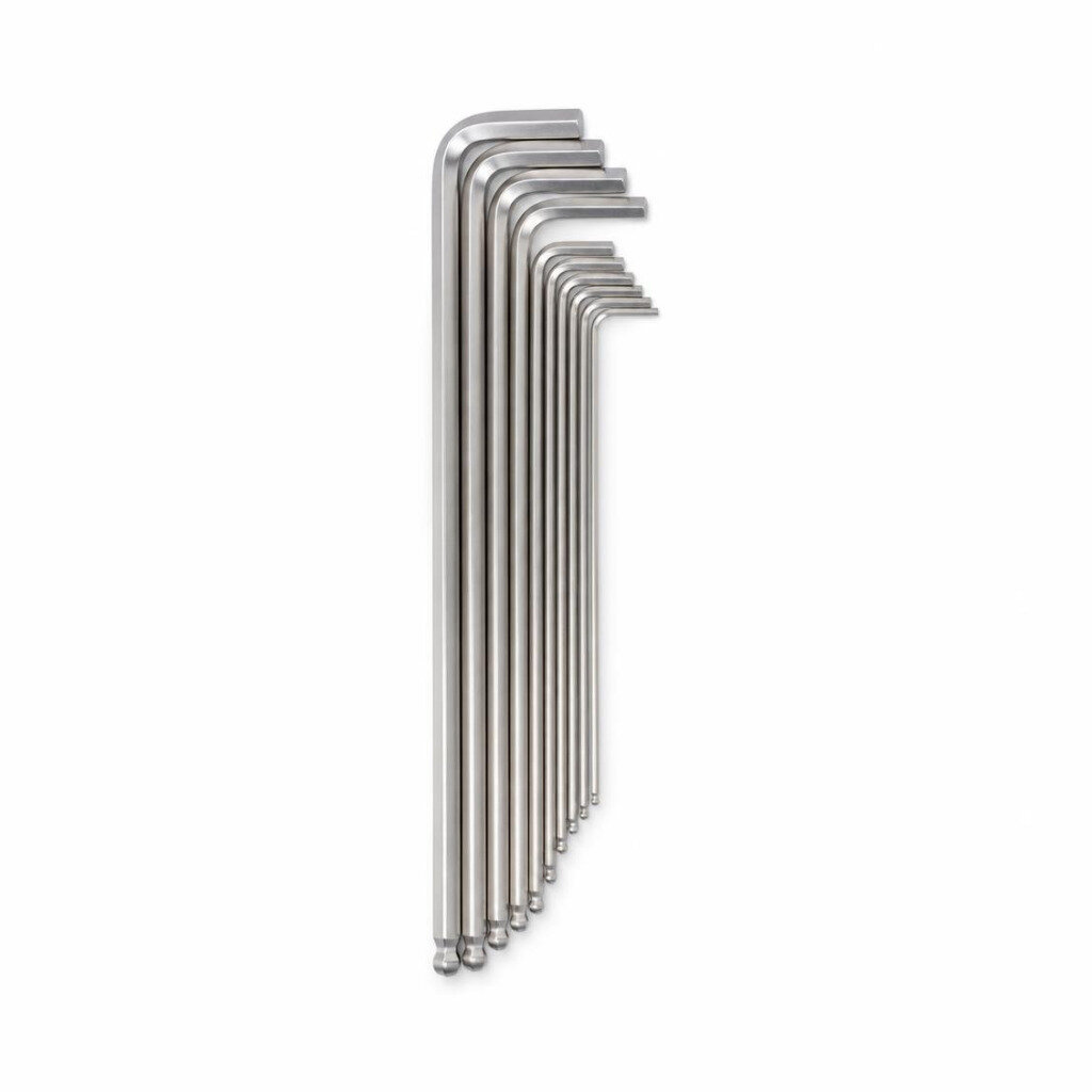 NIETZ 9PCS S/STEEL EXTRA LONG BALL POINT HEX WRENCH SET - 532-95-005