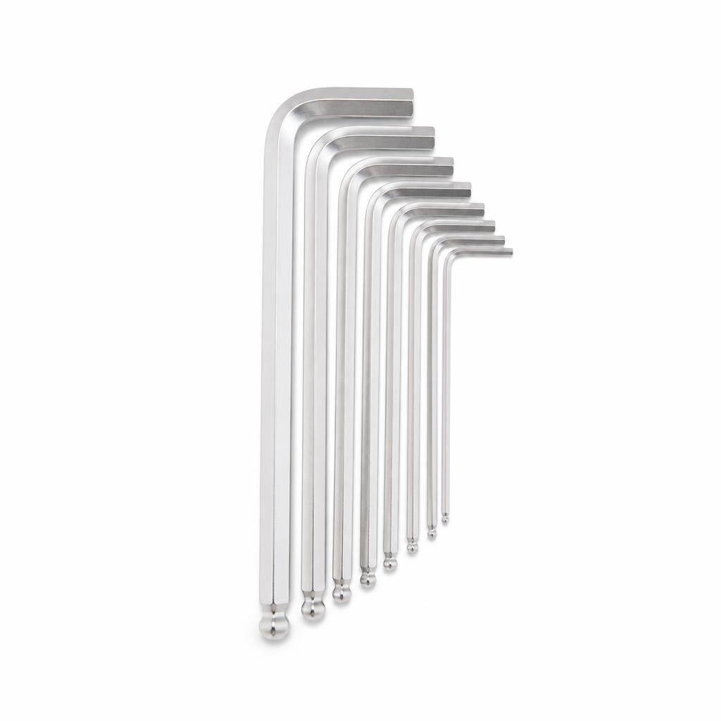 NIETZ 9PCS AF SATIN LONG BALL POINT HEX WRENCH SET - 532-95-502