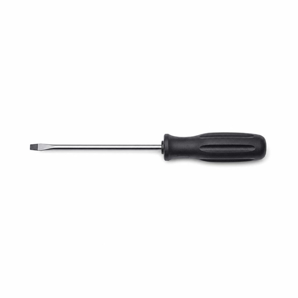 SANTONI 8" X 6MM (-) RUBBER HANDLE SCREWDRIVER