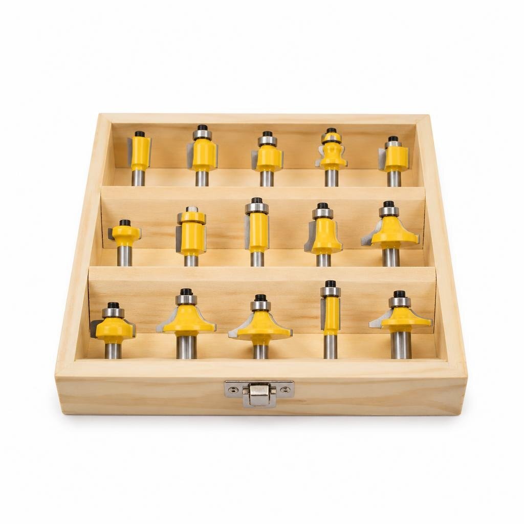 12PCS ROUTER BIT WOOD BOX SET