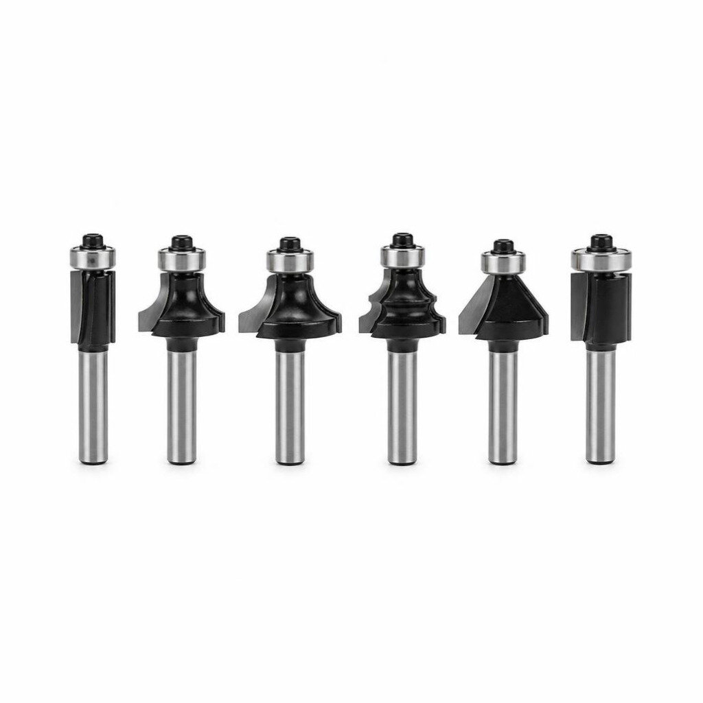 BOSCH 6PCS 1/4"SHANK TRIM & EDGING SET