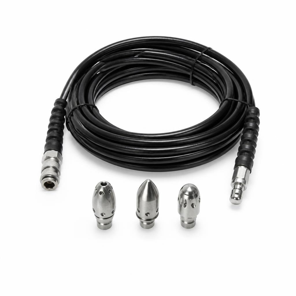 3HOLE 8L/MIN X 10M ITALY H/P SEWER CLEANING KIT