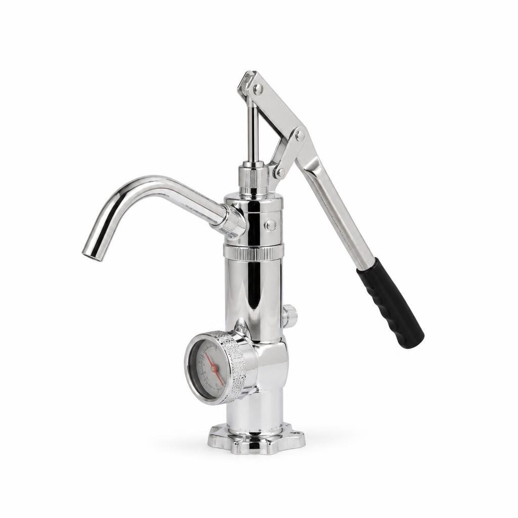 9007 CHROMED HAND PUMP WITH METER