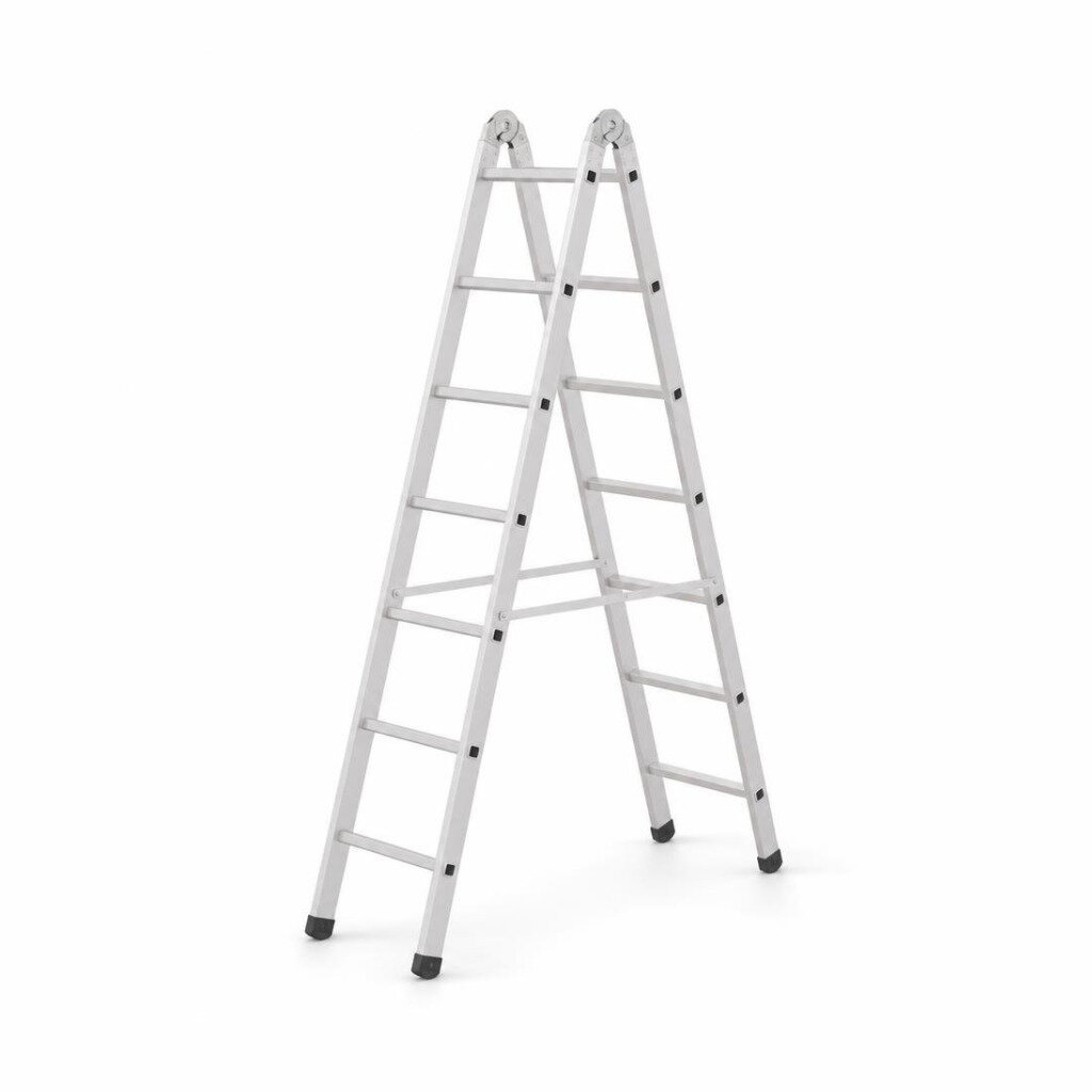 E-MAX DANMI 8STEP D/SIDED HEAVY DUTY ALUMINIUM LADDER