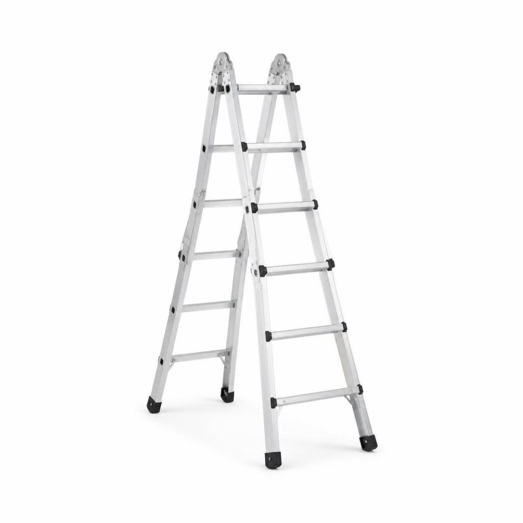 E-MAX DANMI 12STEP D/SIDED HEAVY DUTY ALUMINIUM LADDER