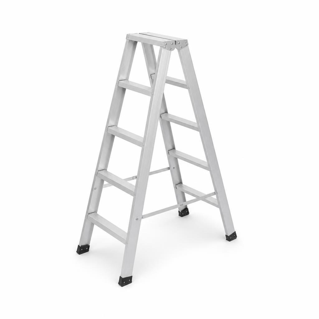 B.I. CARE 3D-MD-5 MEDIUM DUTY DOUBLE SIDED ALUMINIUM LADDER (125CM HEIGHT)
