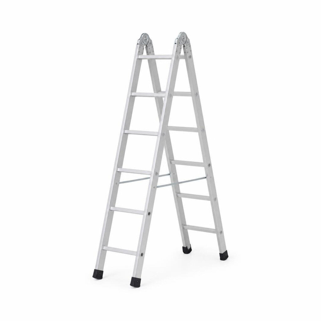 B.I. CARE 3D-MD-6 MEDIUM DUTY DOUBLE SIDED ALUMINIUM LADDER (150CM HEIGHT)