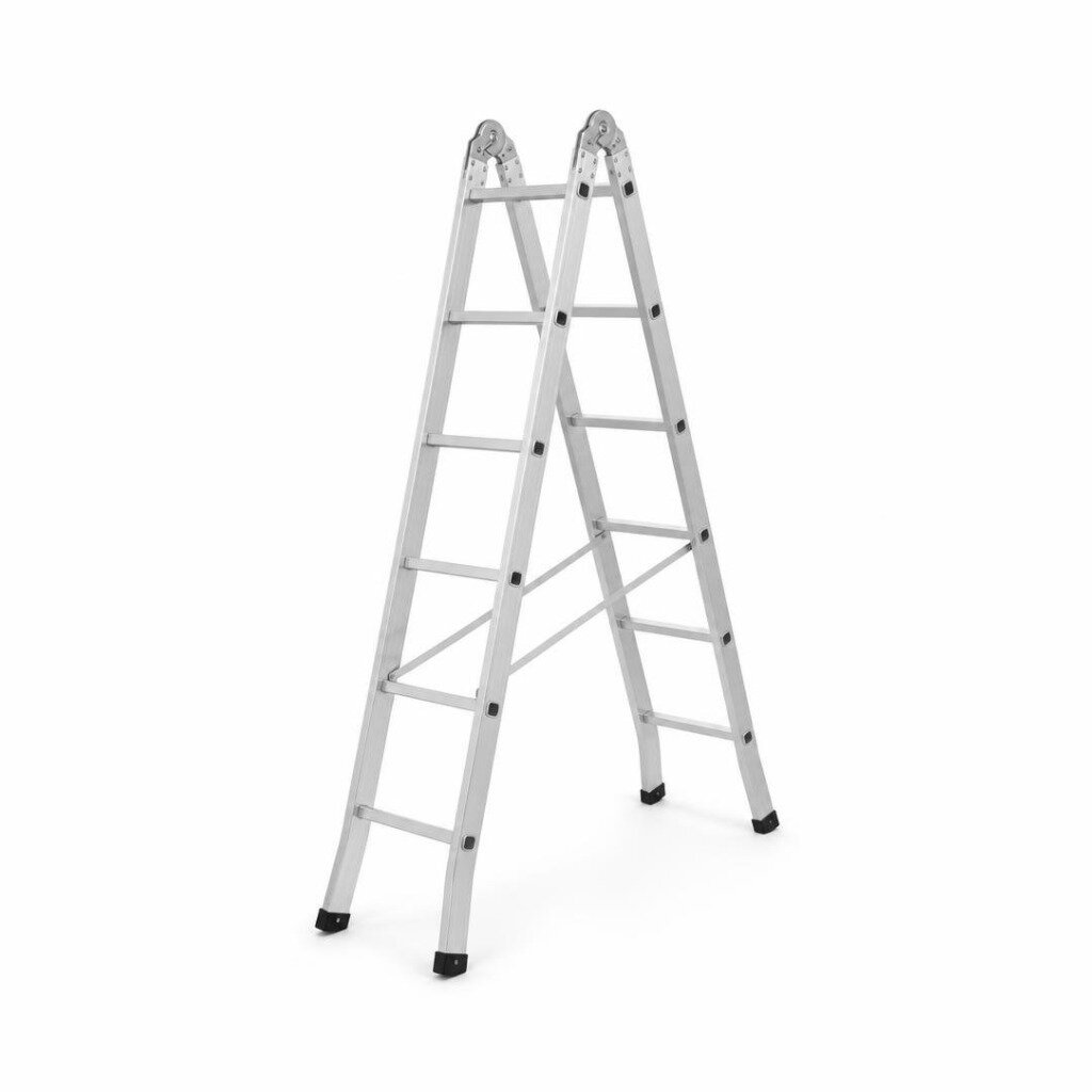 B.I. CARE 3D-MD-8 MEDIUM DUTY DOUBLE SIDED ALUMINIUM LADDER (200CM HEIGHT)
