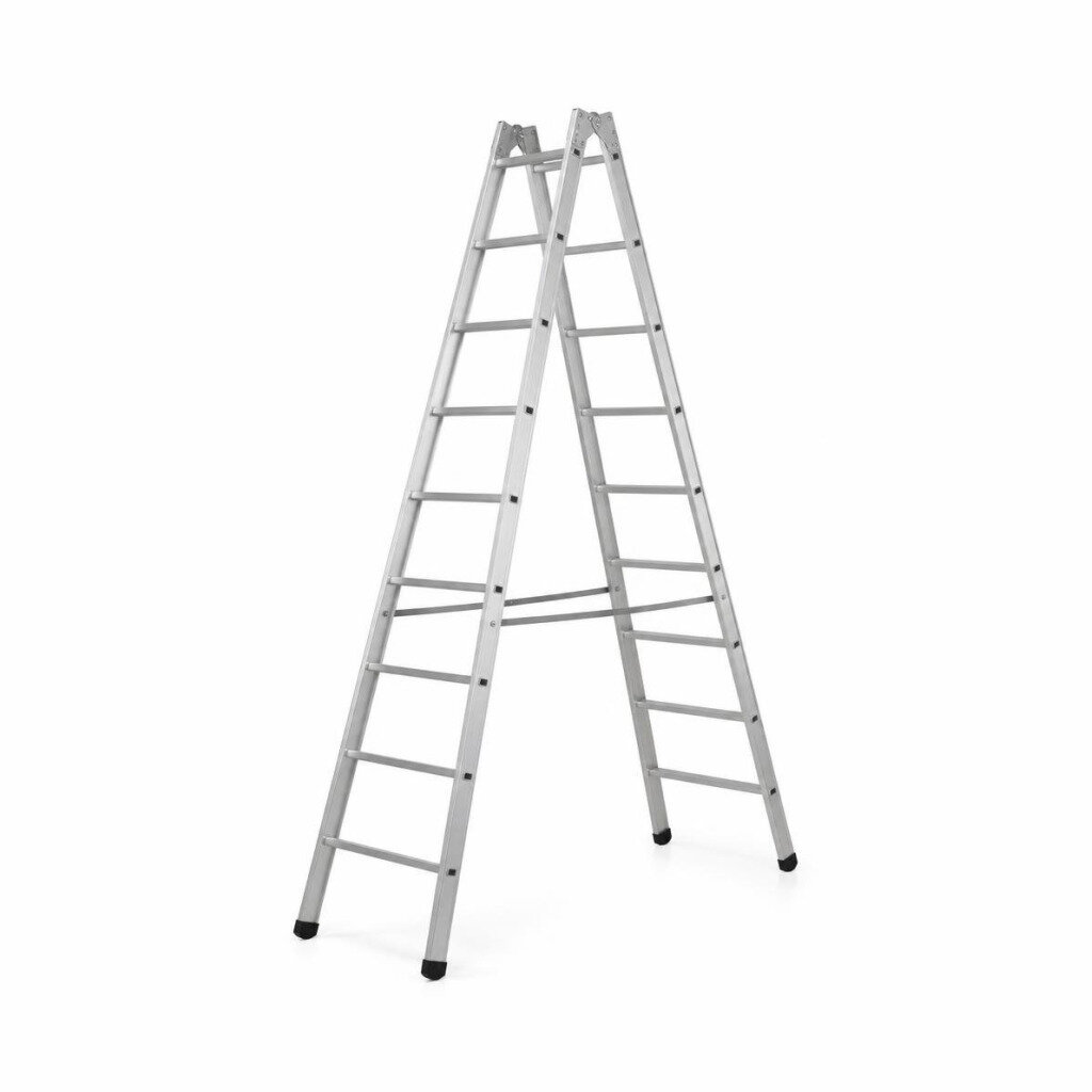 B.I. CARE 3D-MD-10 MEDIUM DUTY DOUBLE SIDED ALUMINIUM LADDER (250CM HEIGHT)