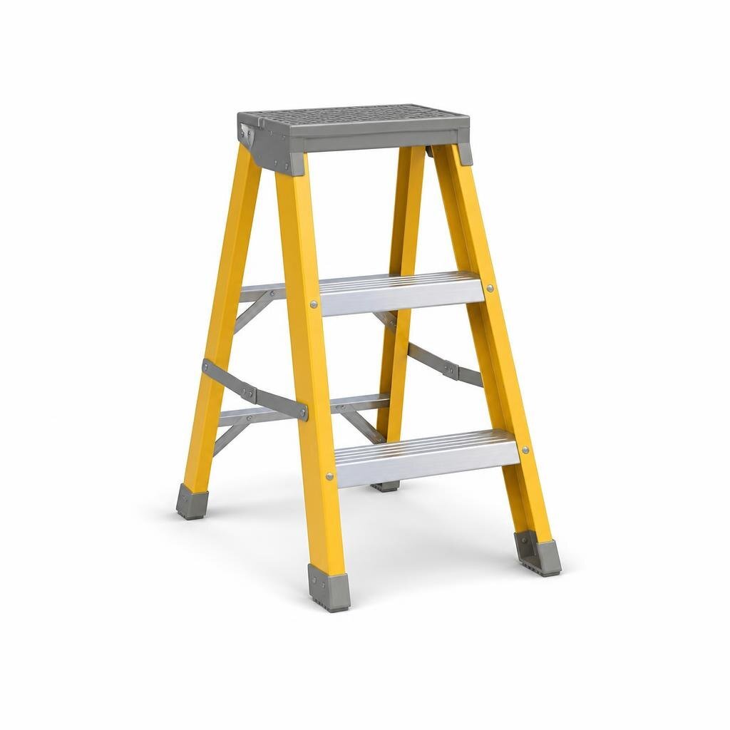 3D-FGP-10 FIBERGLASS STEP PLATFORM LADDER