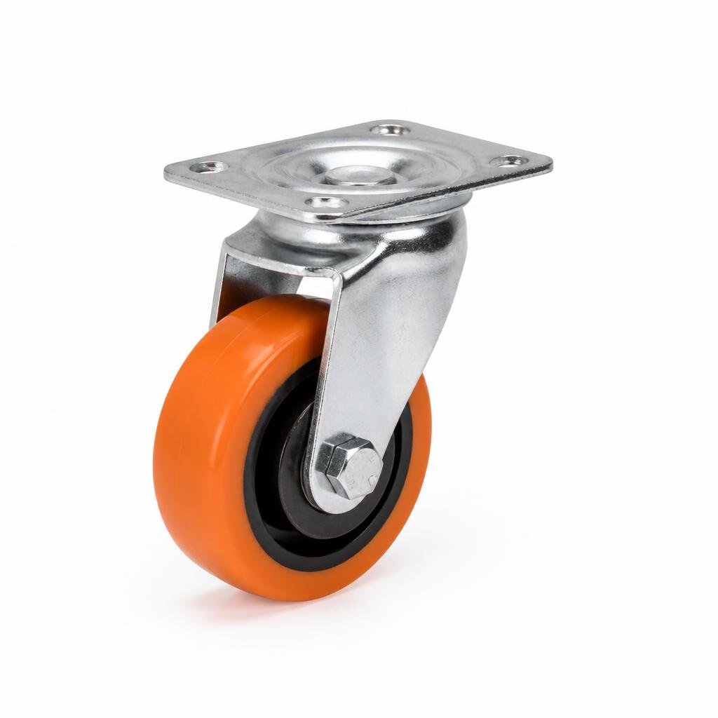 P61M 5" M/DUTY ORANGE TPP CASTOR SWIVEL