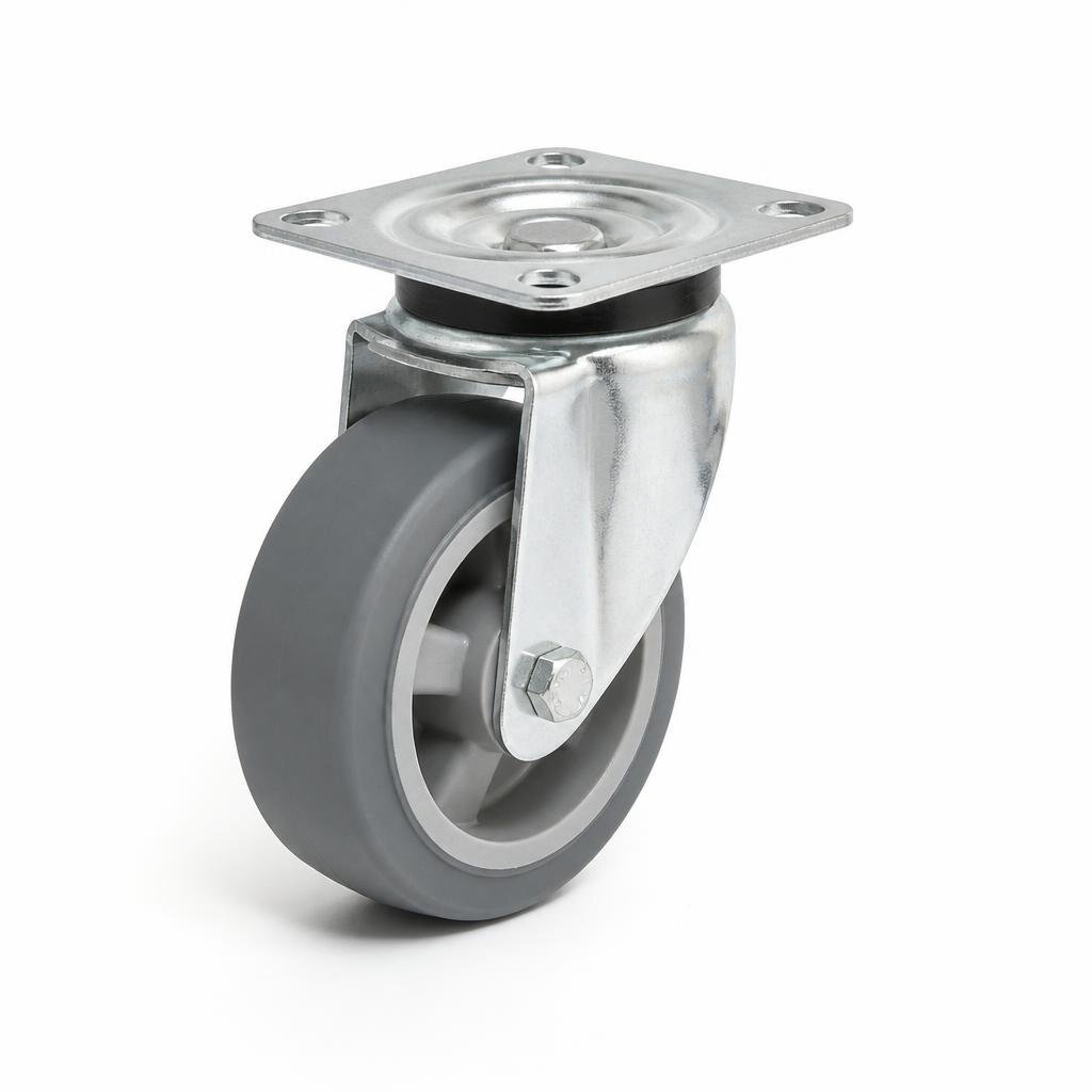 P61M 4" M/DUTY GREY TPR CASTOR SWIVEL