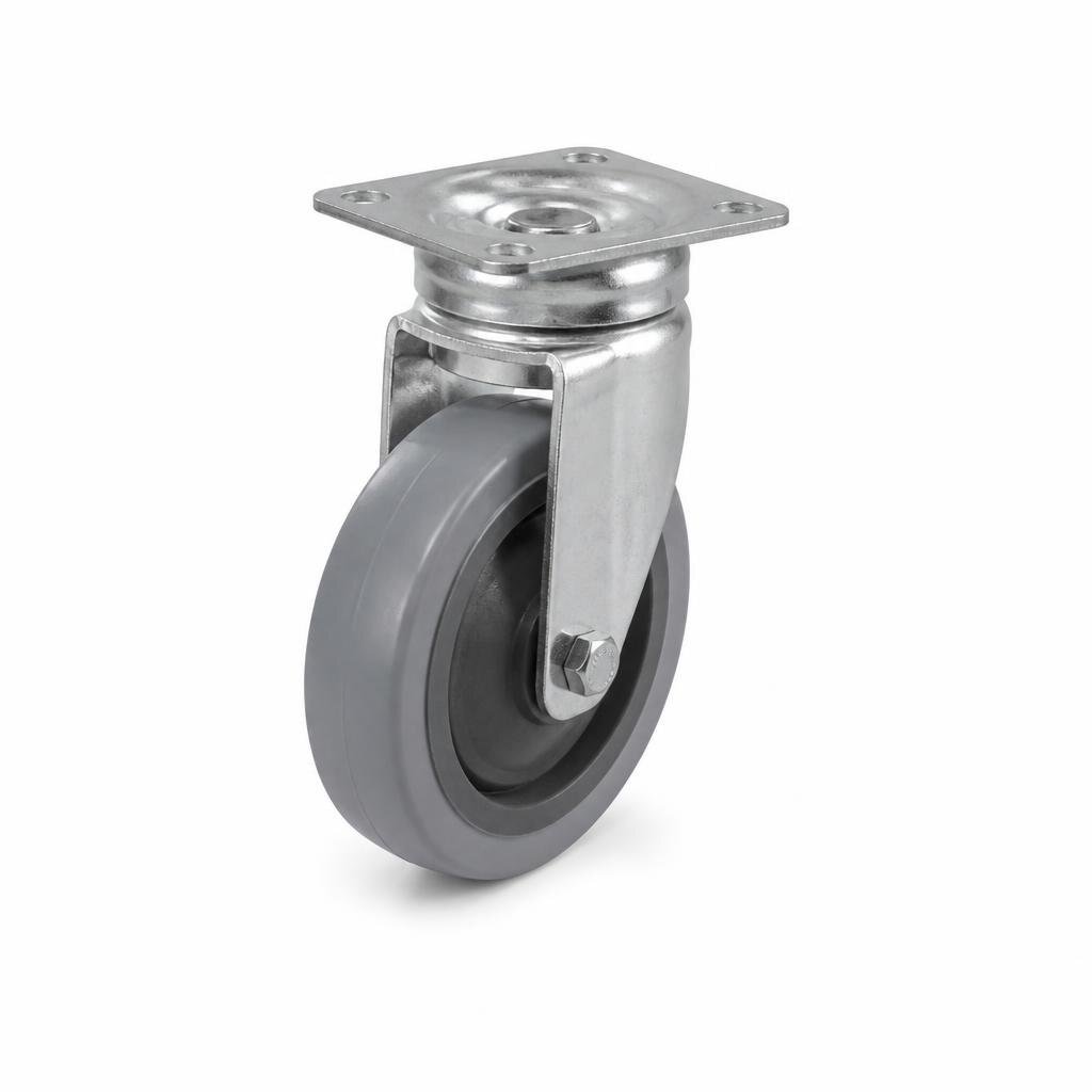 P61M 5" M/DUTY GREY TPR CASTOR SWIVEL