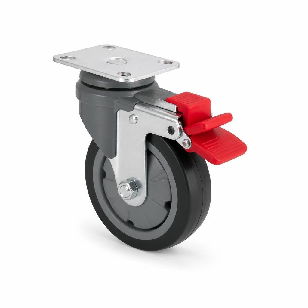 P23H 5" H/DUTY POLYPROPYLENE CASTOR TOTAL BRAKE