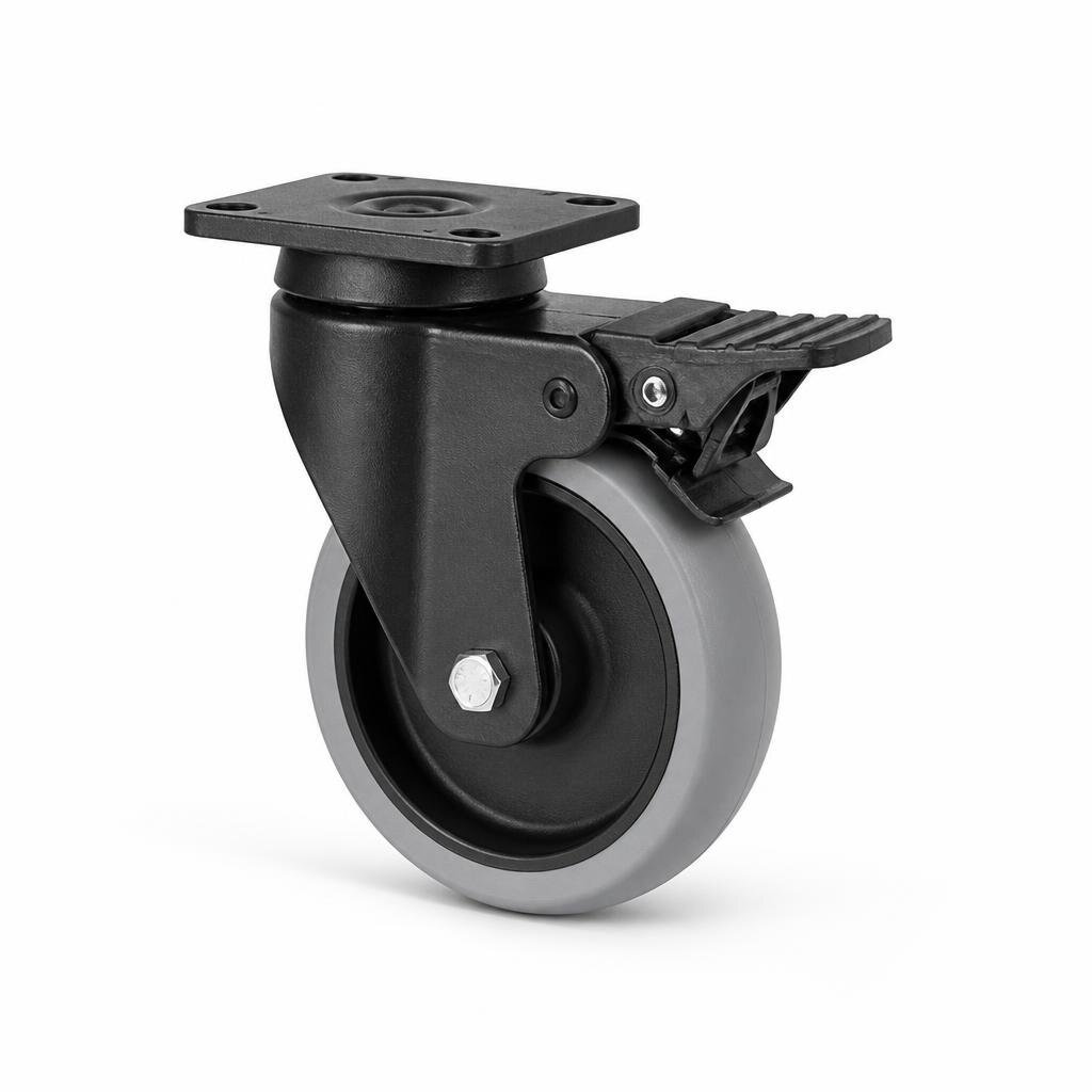 P23H 6" H/DUTY POLYPROPYLENE CASTOR TOTAL BRAKE