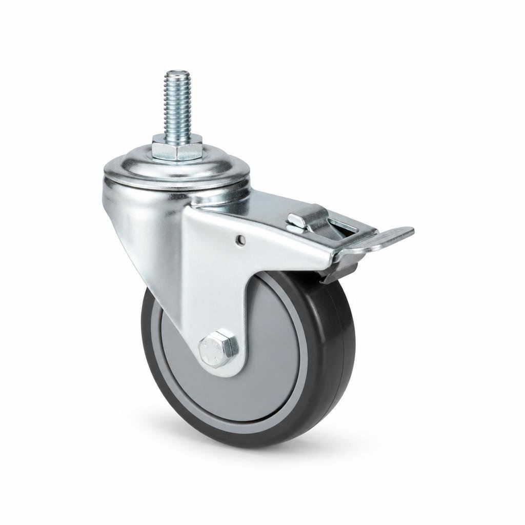 4" PU CASTOR WHEEL WITH BRAKE