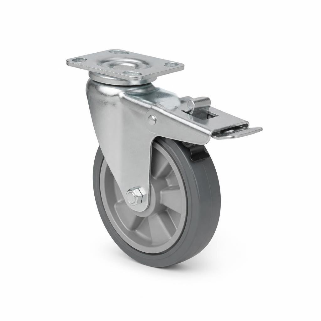 6" PU CASTOR WHEEL WITH BRAKE