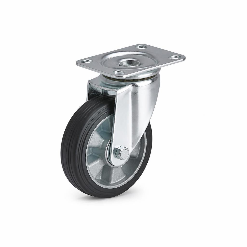 5" RUBBER CASTOR WHEEL SWIVEL
