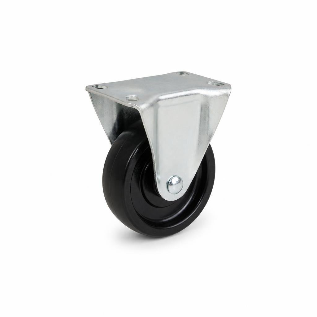 3" RUBBER CASTOR WHEEL RIGID