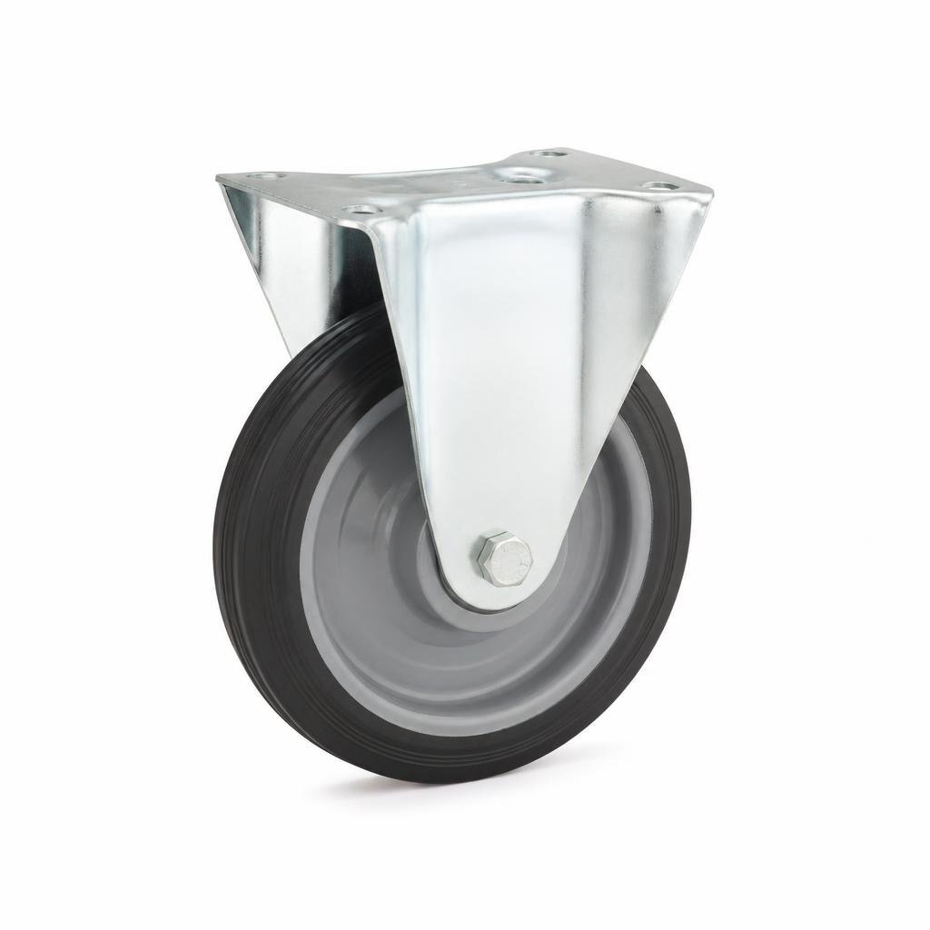 8" RUBBER CASTOR WHEEL RIGID