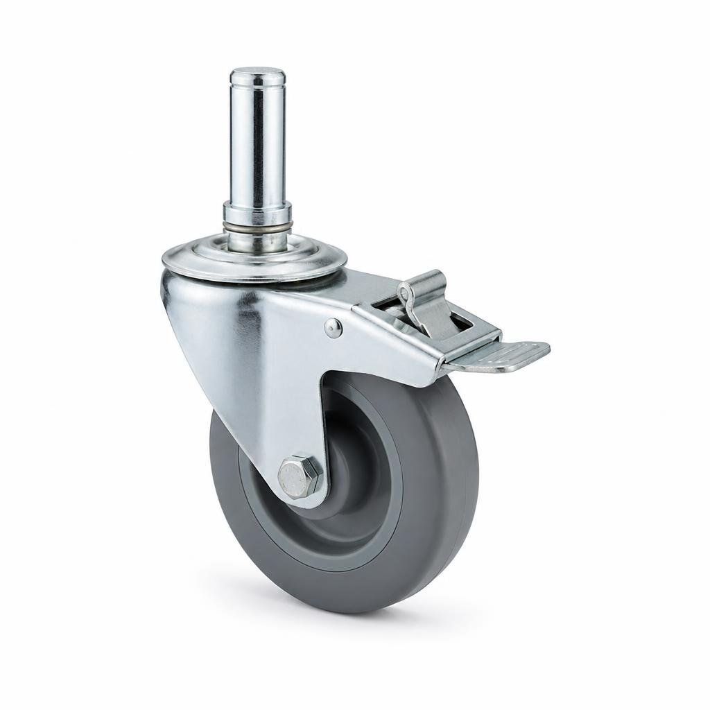4" RUBBER CASTOR WHEEL WITH BRAKE