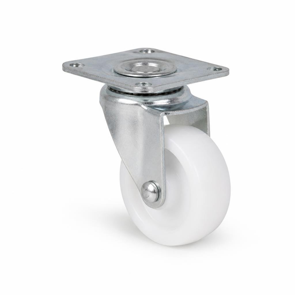 2" NYLON WHEEL WHITE SWIVEL