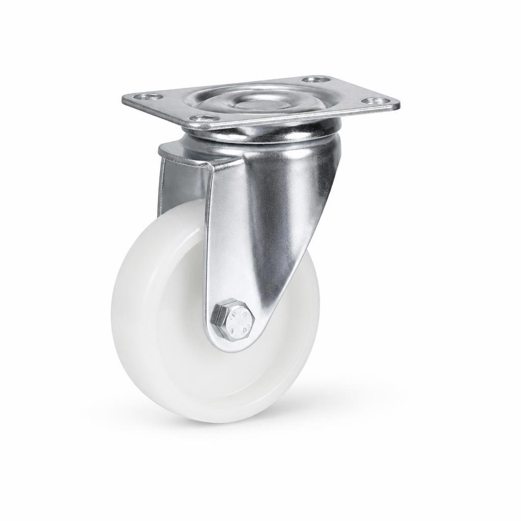 4" NYLON WHEEL WHITE SWIVEL