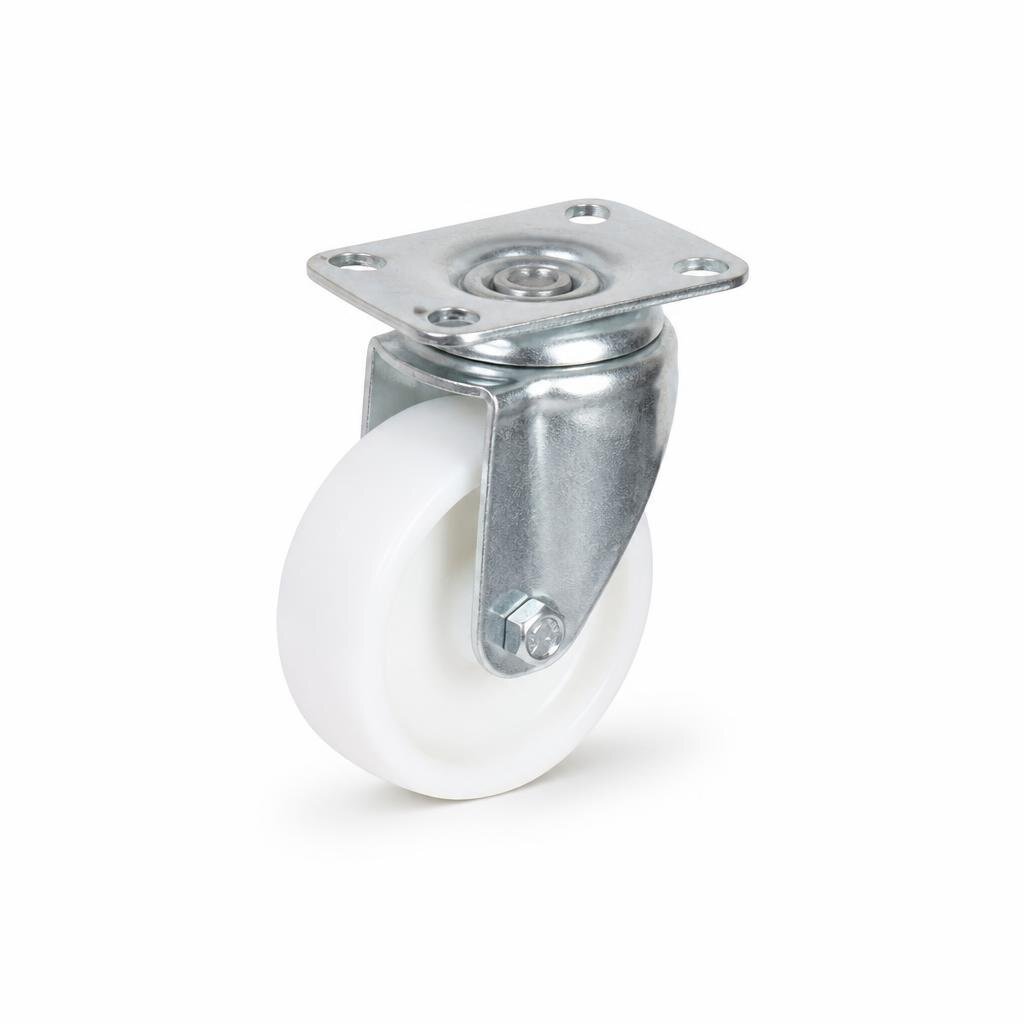 5" NYLON WHEEL WHITE SWIVEL