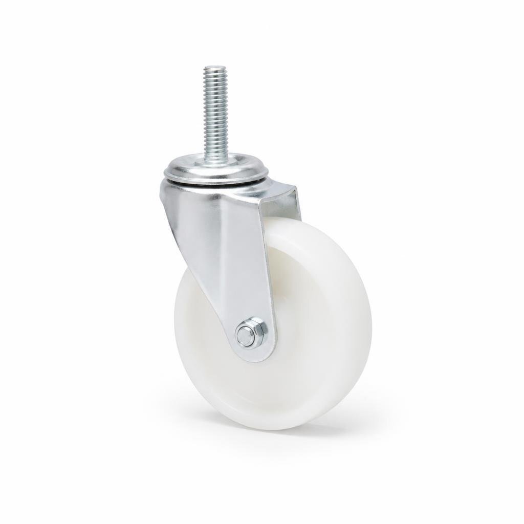 6" NYLON WHEEL WHITE SWIVEL