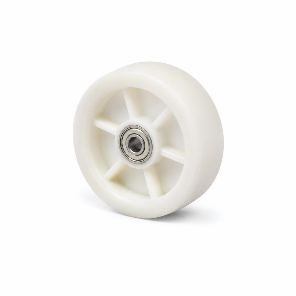 4" NYLON WHEEL WHITE RIGID