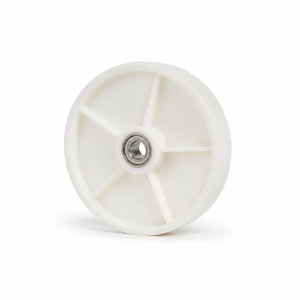 6" NYLON WHEEL WHITE RIGID