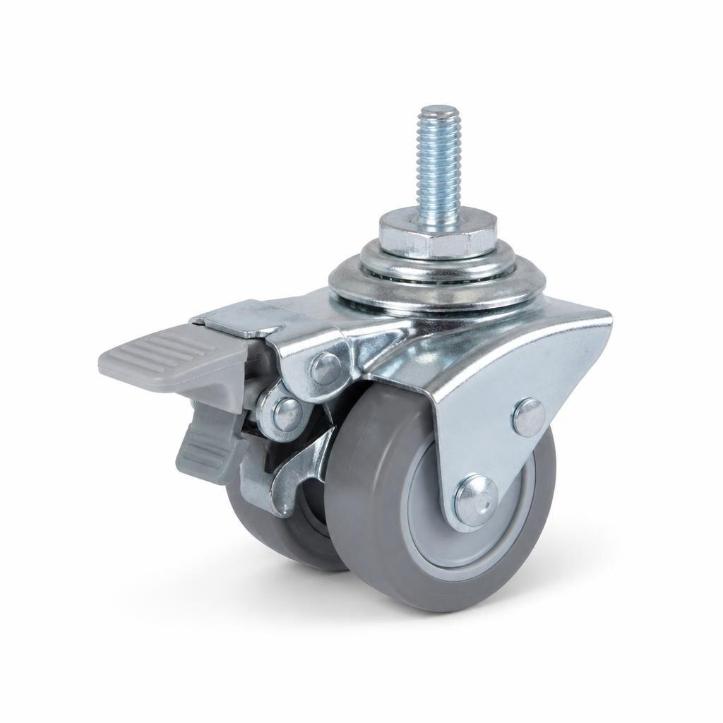 T-21DB100TPU 4" MEDIUM DUTY DOUBLE BRAKE WHEEL