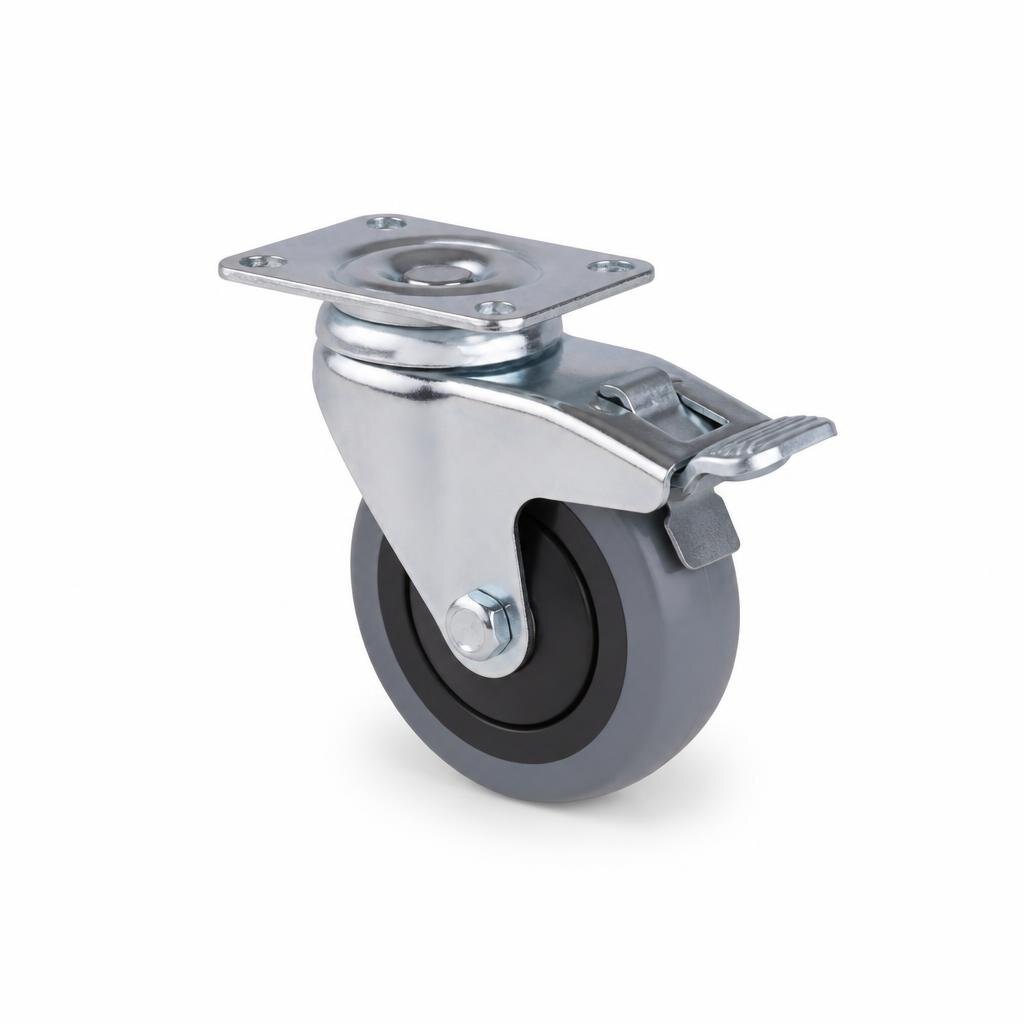 E-MAX 4" PU CASTOR - BRAKE