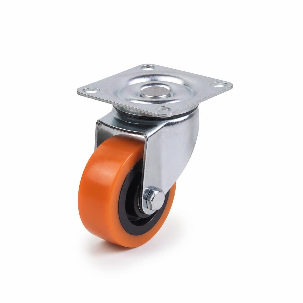 M-3" ORANGE PU CASTER - SWIVEL