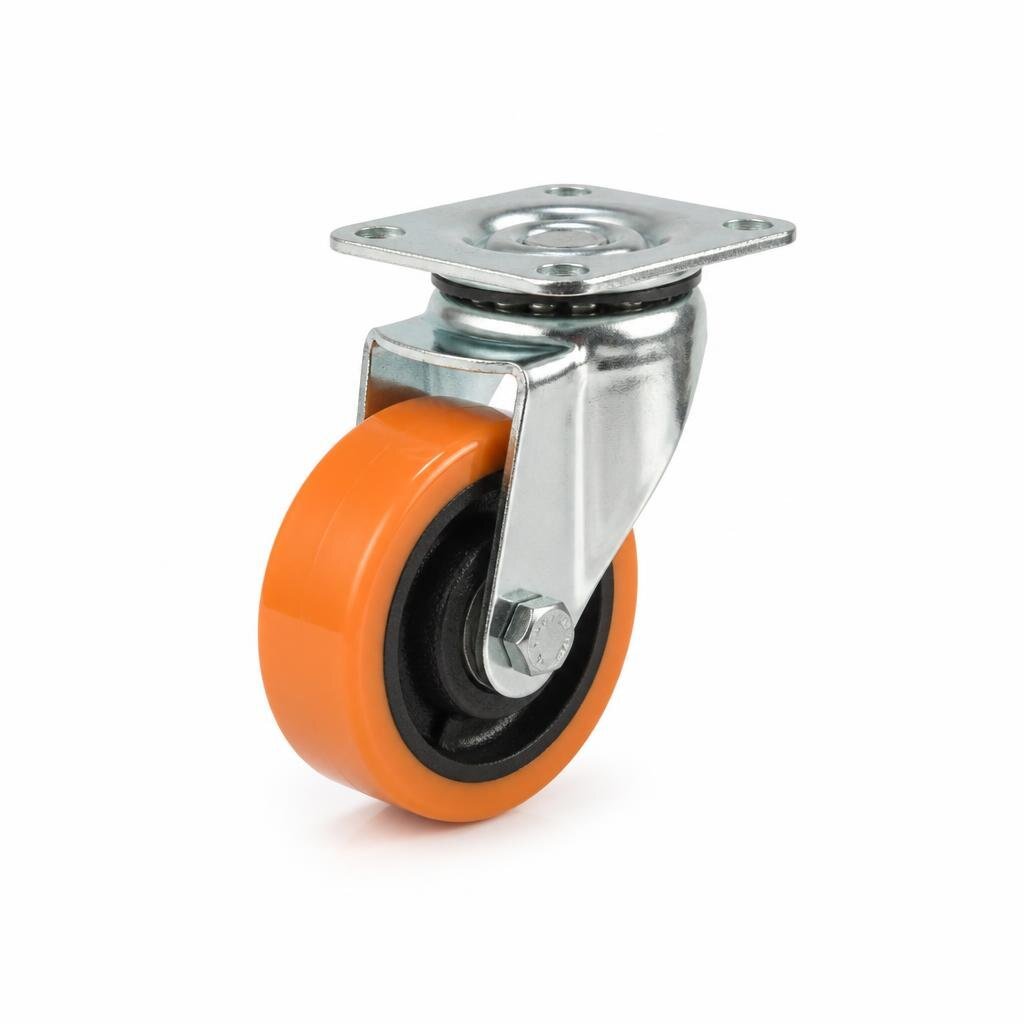 M-4" ORANGE PU CASTER - SWIVEL