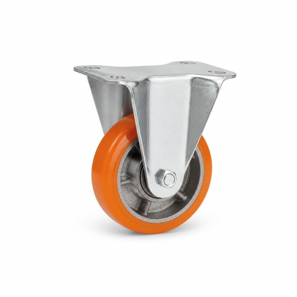 M-4" ORANGE PU CASTER - RIGID