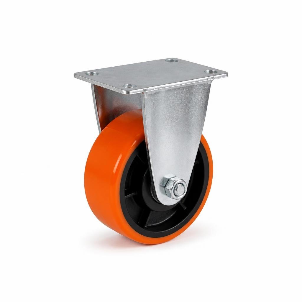 M-5" ORANGE PU CASTER - RIGID