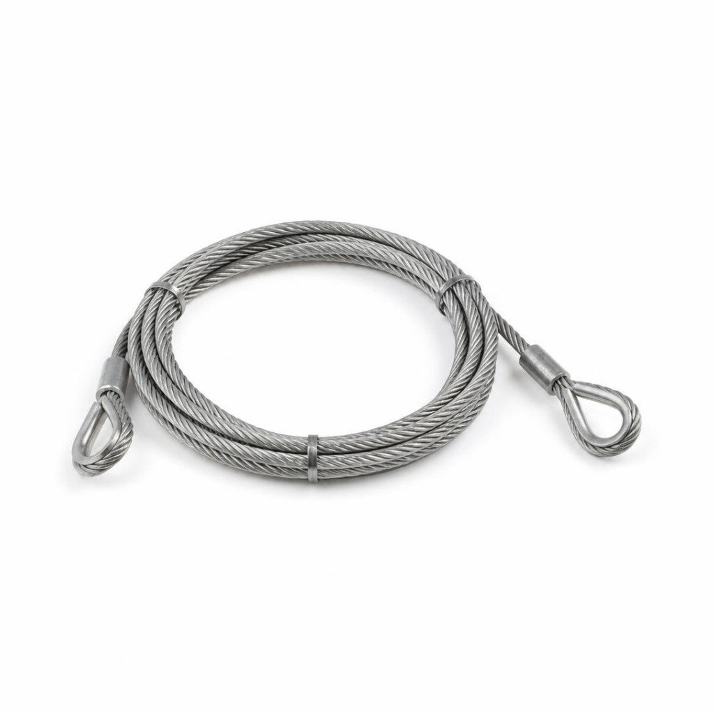 18MMX2.5MTR STEEL WIRE ROPE&THIMBLE WITH CERT &TAG
