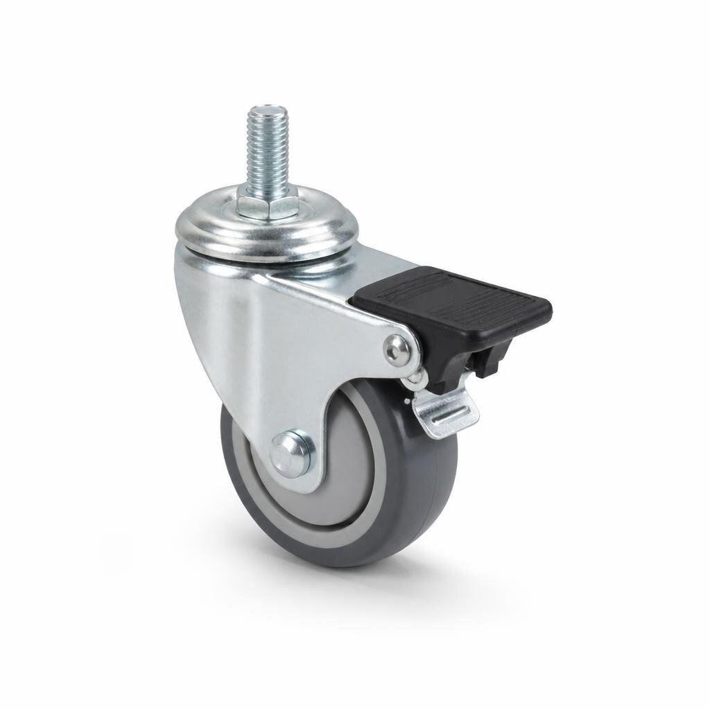 DL5 DL5TPE32SCB 1.25" TPE 360* SWIVEL CASTER WITH BRAKE