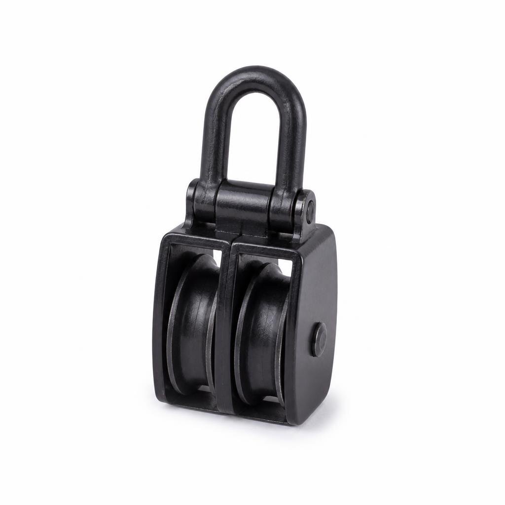 3" BLACK DOUBLE PULLEY