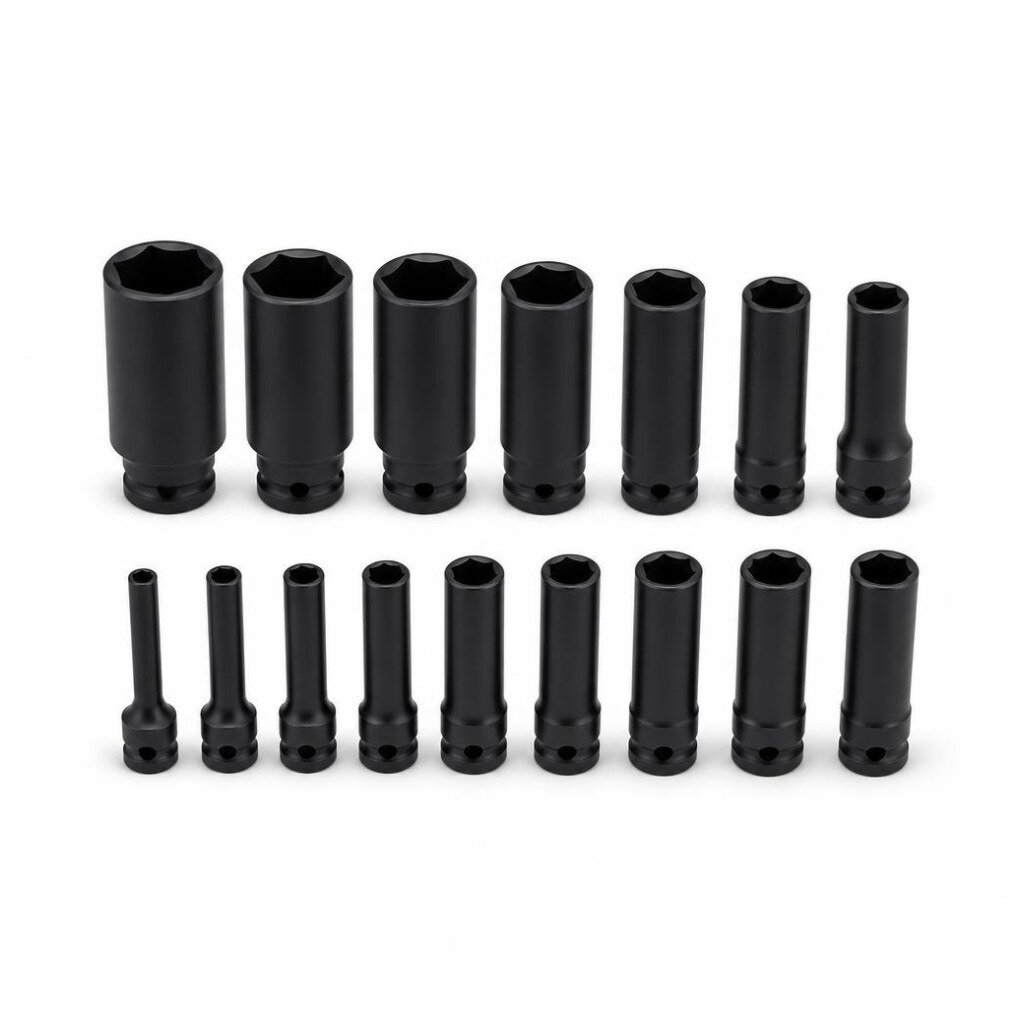 PRC 1/2"DR.6PT 20PCS BLACK DEEP SOCKET SET