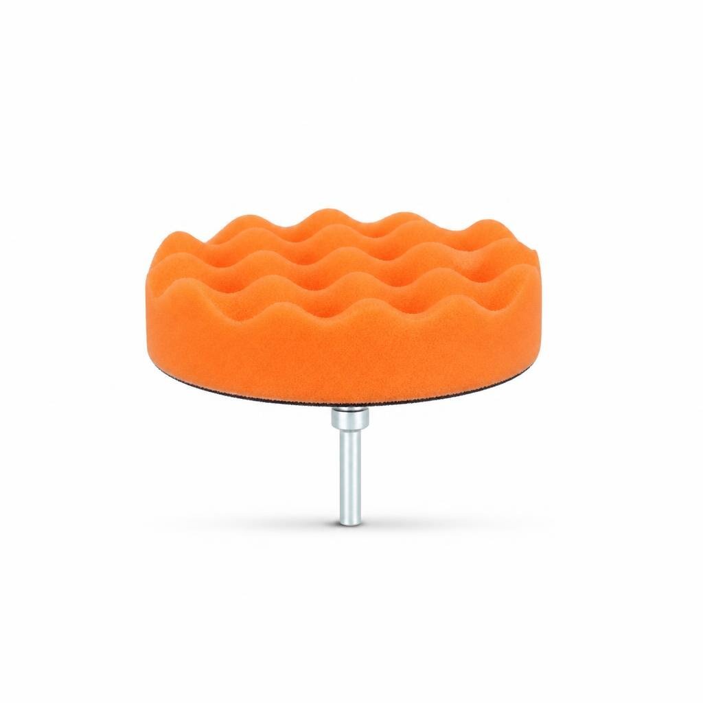 125MM POLISHING SPONG WITH STICK - WAVE TYPE