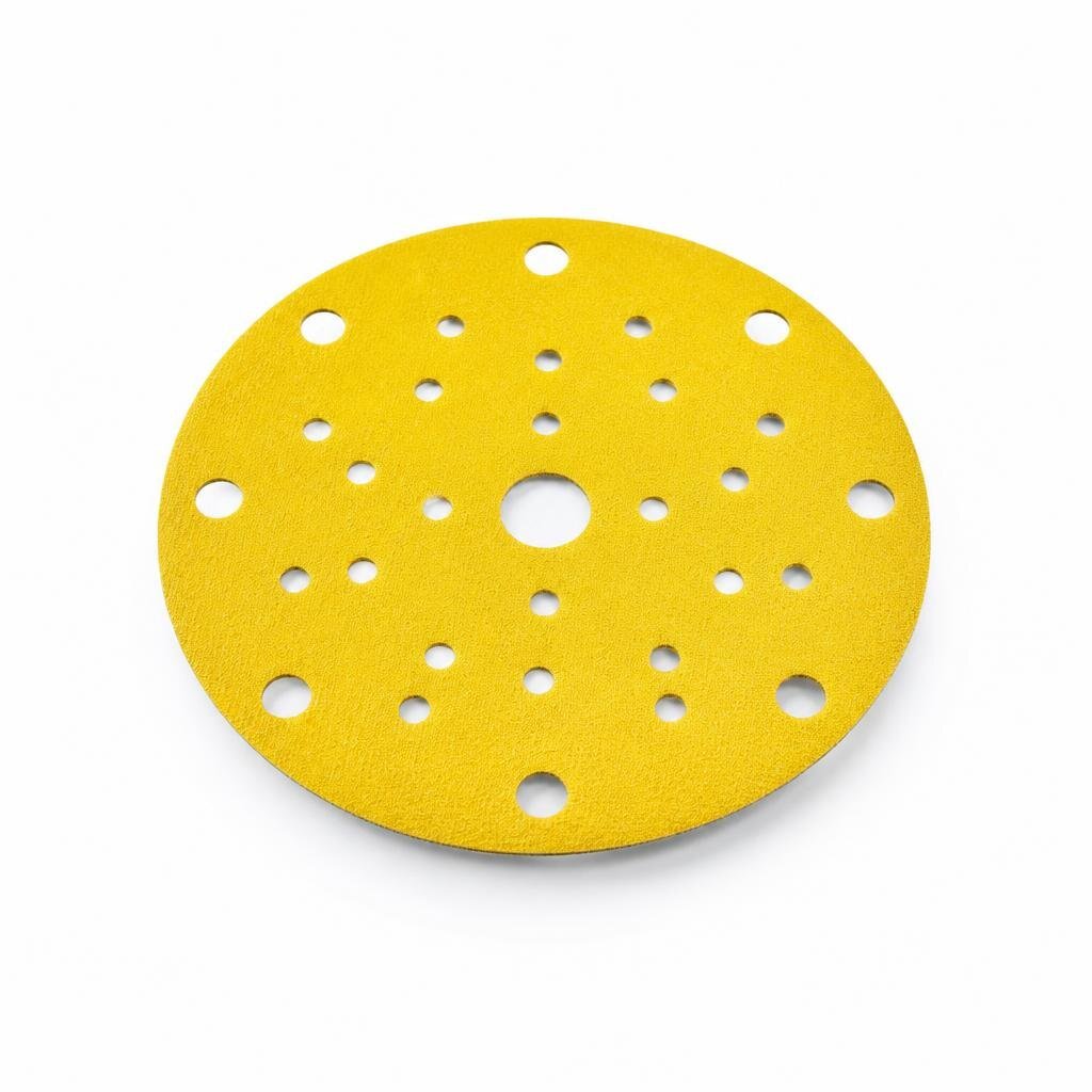 M10 5" X #80 WOOD VELCRO STICK DISC - YELLOW