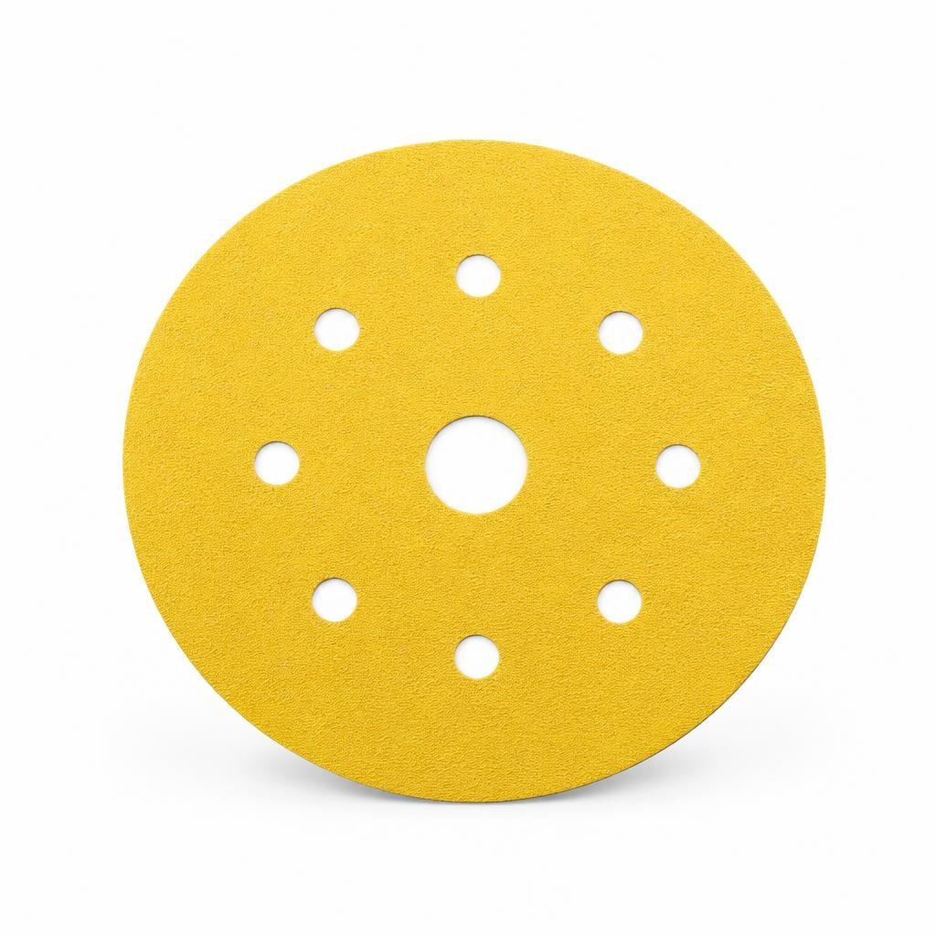 M10 5" X #180 WOOD VELCRO STICK DISC - YELLOW