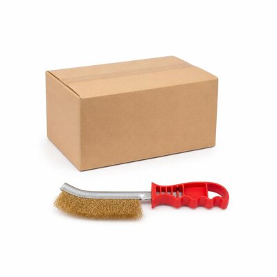 M-MICI MC-1388 KNIFE TYPE BRASS WIRE BRUSH (RED HANDLE)(120PCS/CTN)